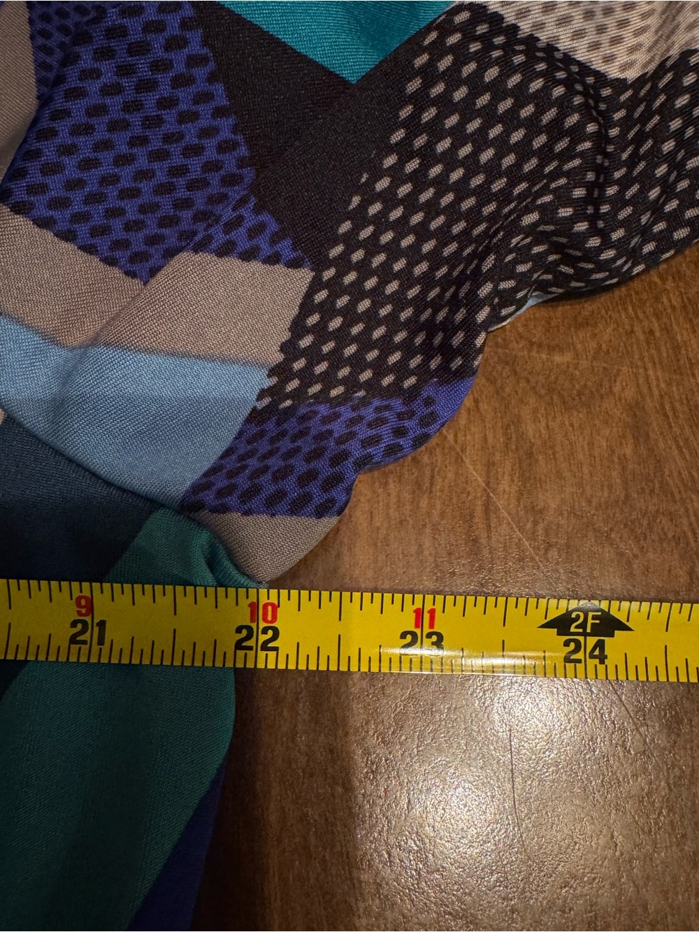 Geometric Print Three-Quarter Sleeve Tunic in Blue Teal - Picture 6 of 8